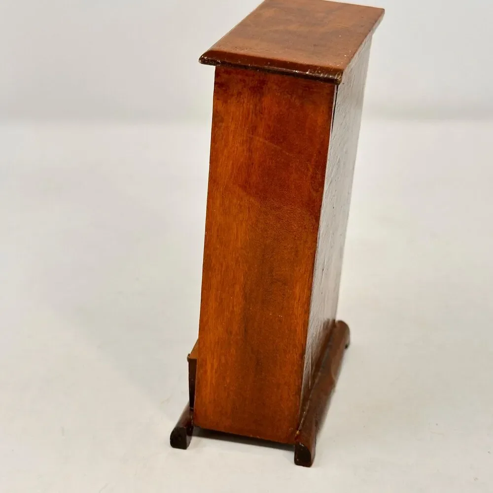 Vintage Miniature Wooden Cabinet Dollhouse Glass Door Hutch Display Case Drawer